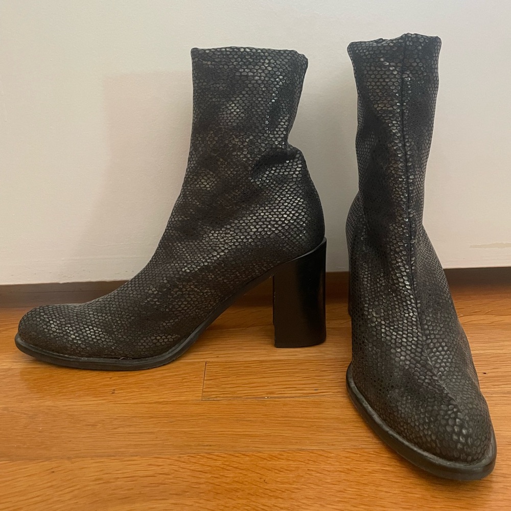 Italian snakeskin patterned boots
